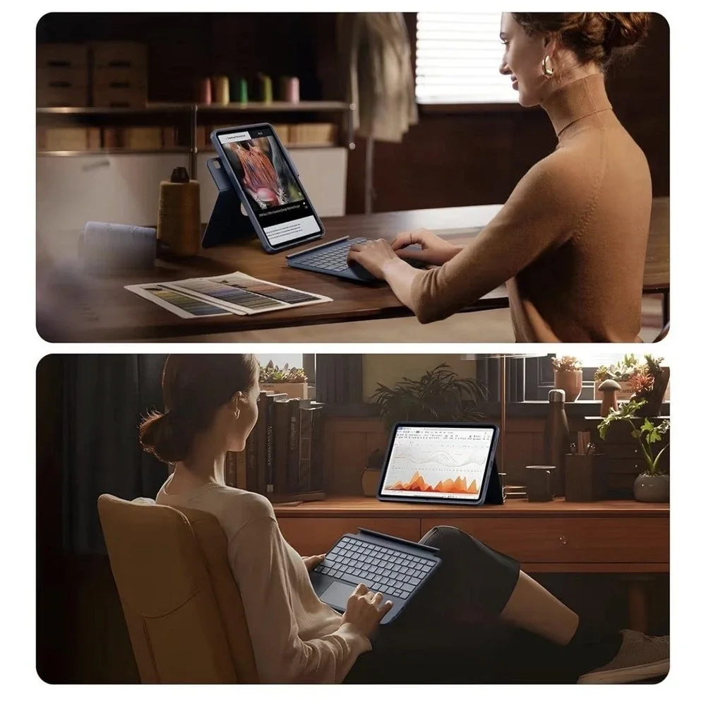 HOU Keyboard Case IPad 10.2 7th 8th 9th Air 3 Pro 10.5 Blue Bluetooth Trackpad‎